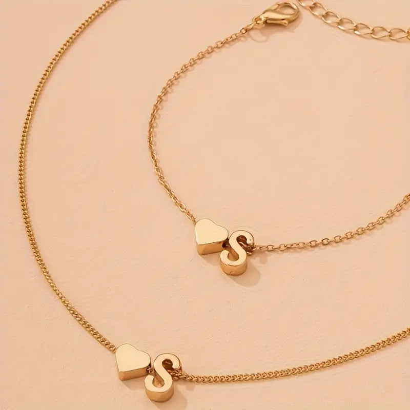 Conjunto de Collar y Pulsera "Inicial Eterna" - OFERTA 2x1