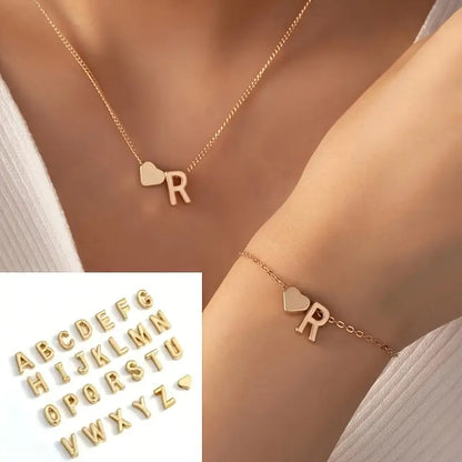 Conjunto de Collar y Pulsera "Inicial Eterna" - OFERTA 2x1