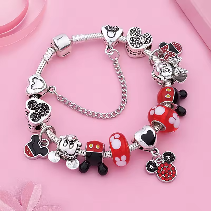 Pulsera de Pandora + 12 Abalorios "MINNIE MOUSE"